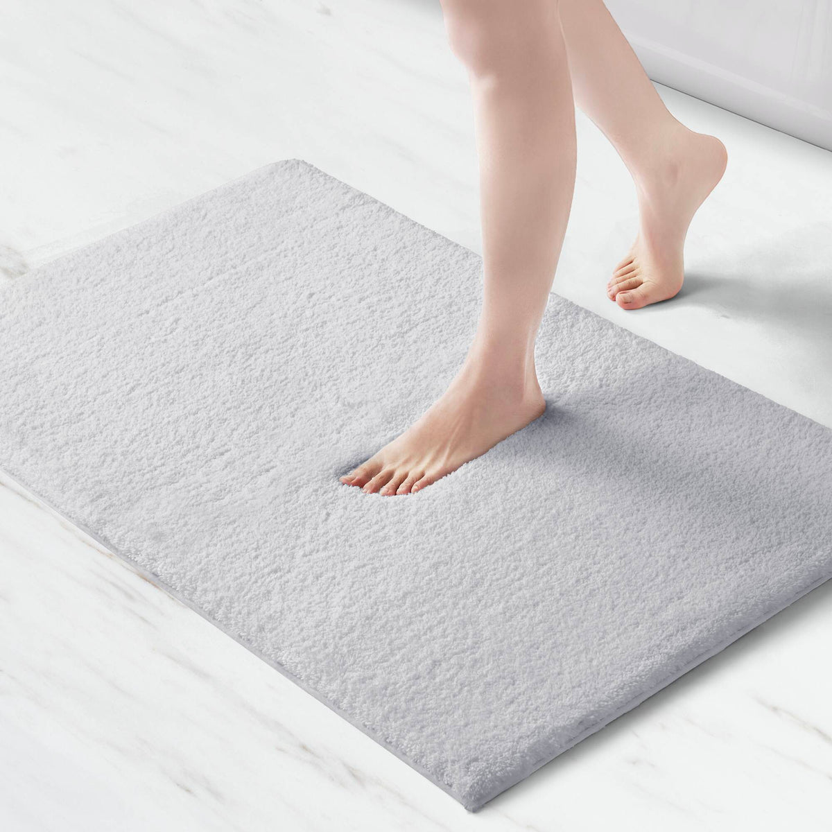 Marshmallow - 24" x 40" Bath Rug - Pearl Silver