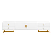 TV Media Console Table, TV Stand With Storage For Living Room - White