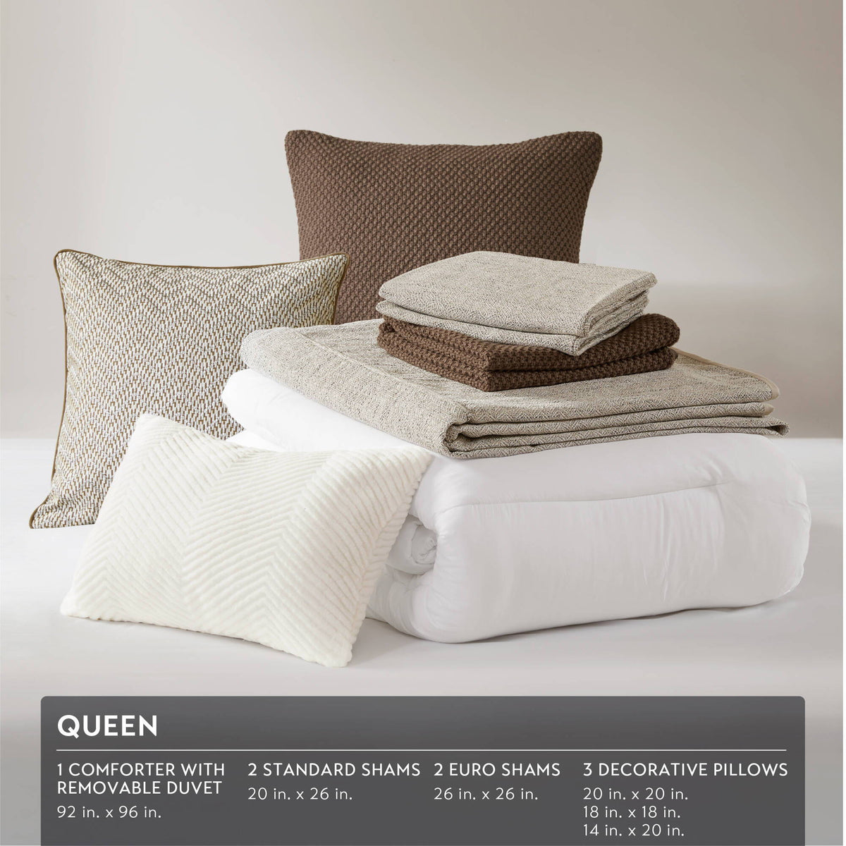 Chapman - 9 Piece King Comforter Set - Nuetual Ivory