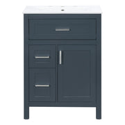 Modern Bathroom Vanity With Sink, Flip Drawer & 2 Drawers, Soft Close Hinges, Adjustable Shelf