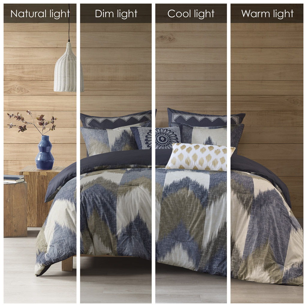 Alpine - King 3 Piece Comforter Mini Set - Navy