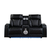 Electra - Power Reclining Loveseat With Power Headrests, Console, Speakers, Massage, LED Lighting And USB Control