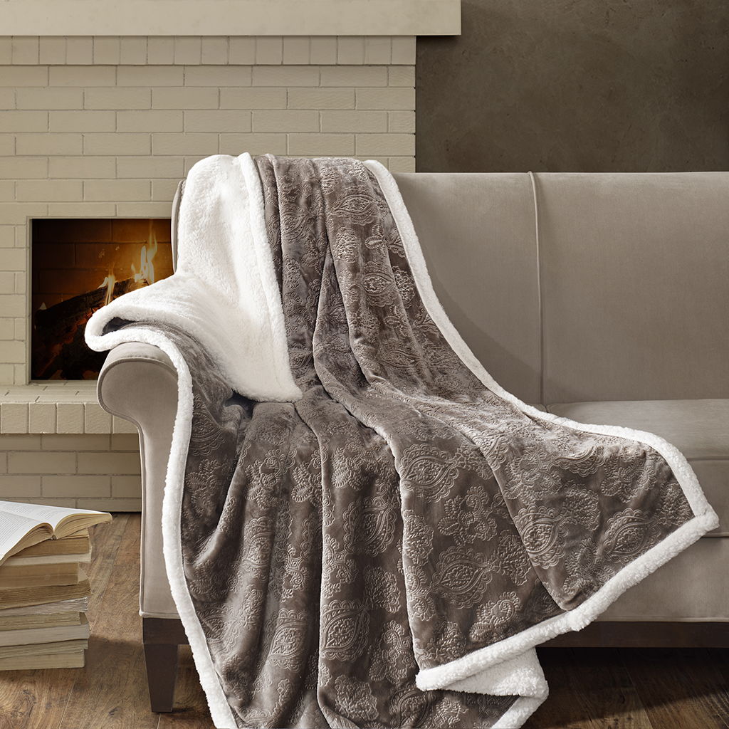 Elma - Oversized Textured Throw - Tan