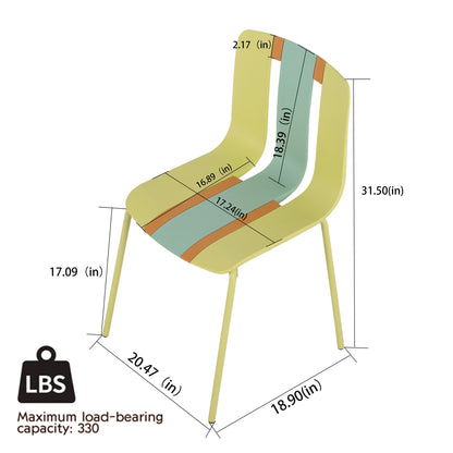 Modern Striped Blocking Single Chairs, Waterproof And Fade Resistant (Set of 4)