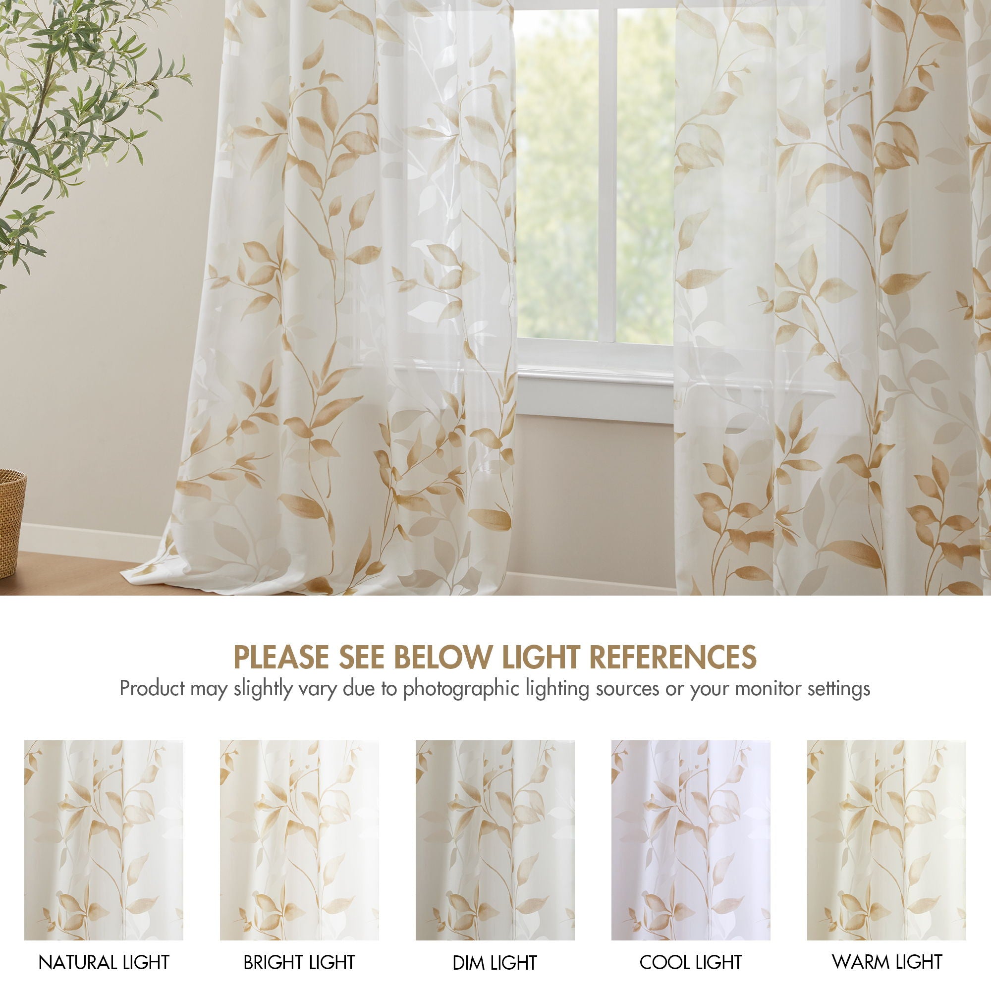 Cecily - 84" Burnout Printed Window Panel - Yellow