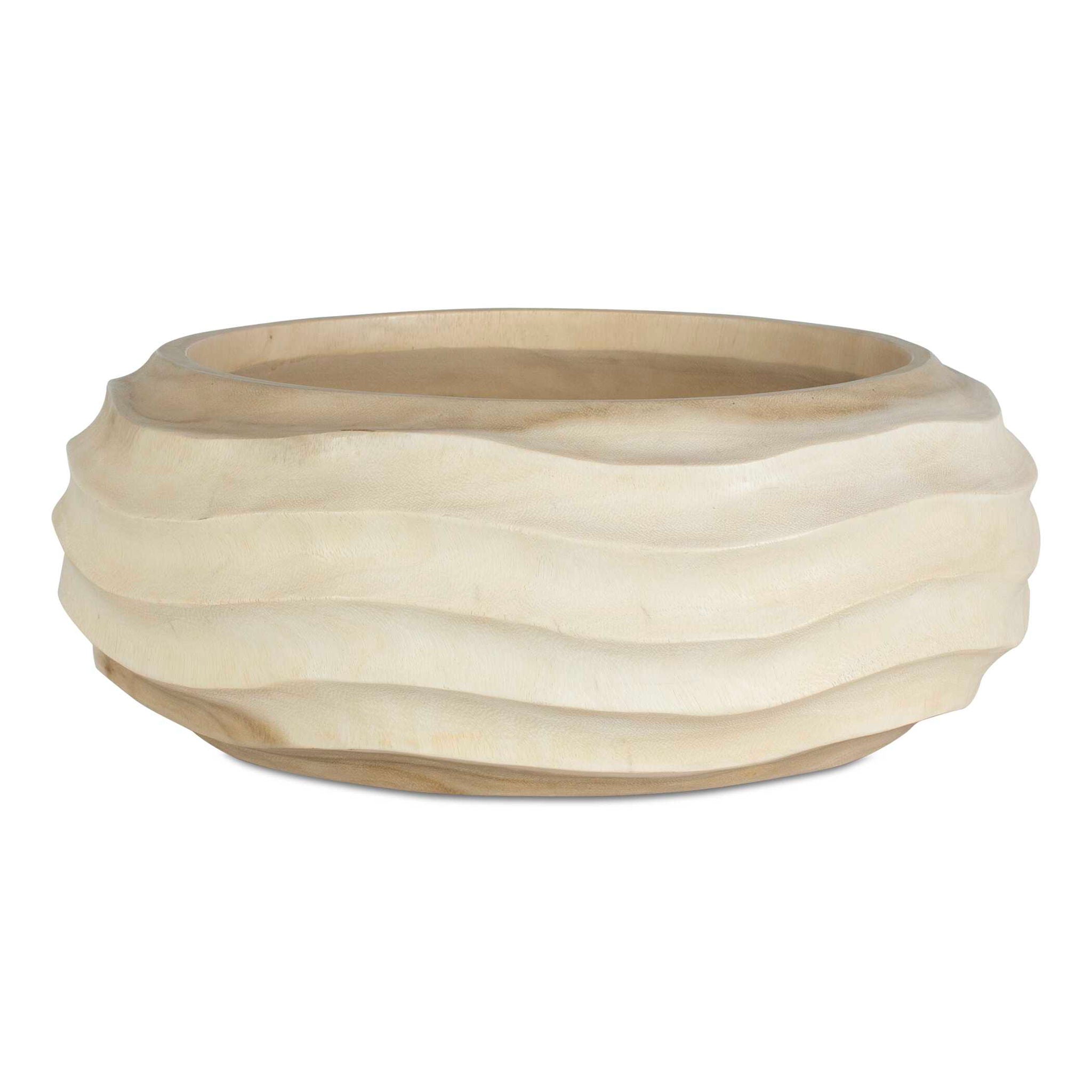 Waveform - Bleached Wood Bowl - Beige