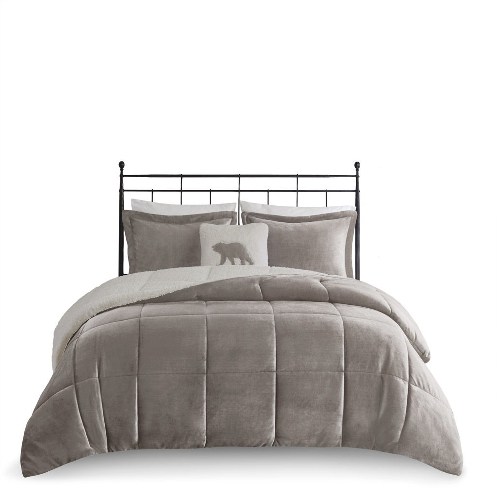 Alton - Down Alternative Comforter Set - Gray / Ivory