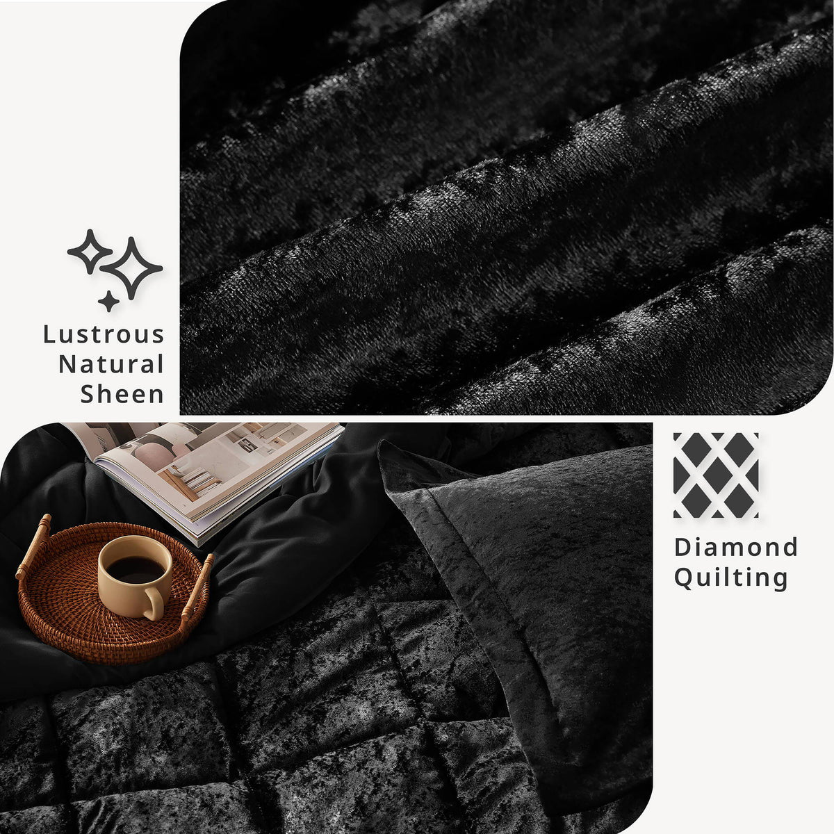Felicia - Comforter Set - Black