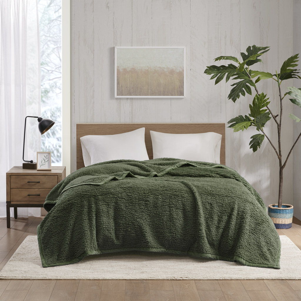 Burlington - King Berber Blanket - Green