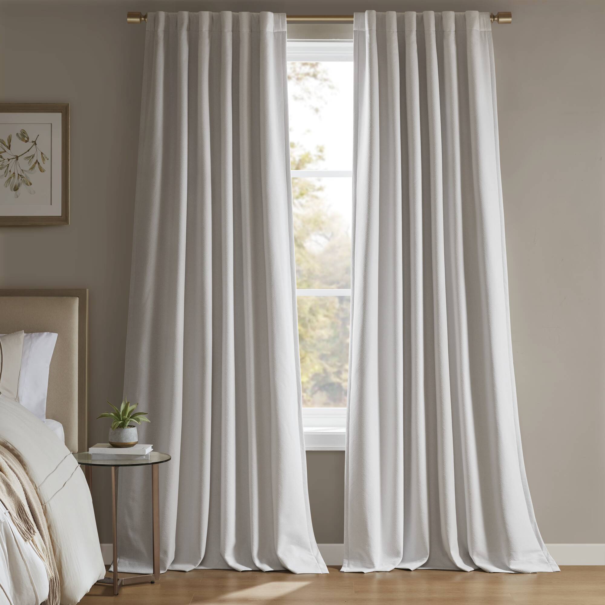 Karien - 2 Piece 52x84" Sound Blocking/Total Blackout Curtain Panel Pair - White