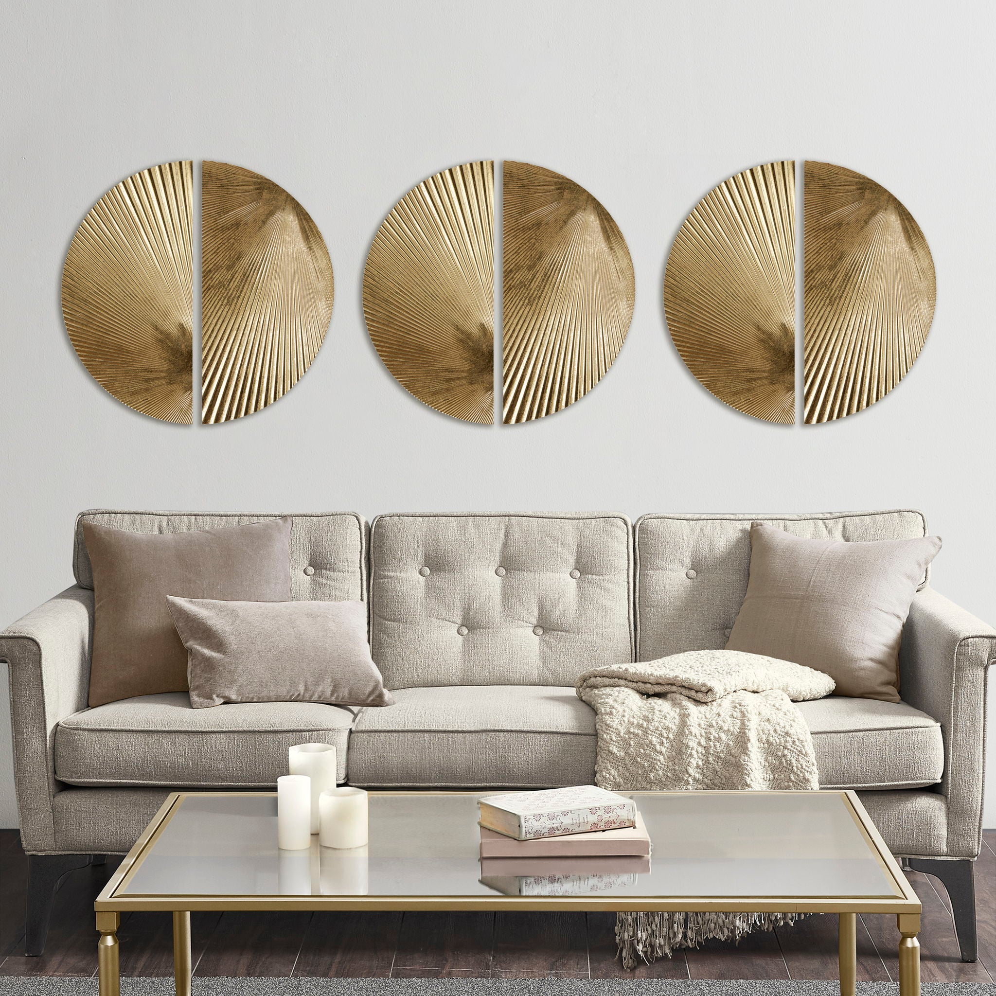 Radiant - Half Moon 2 Piece Metal Wall Decor Set - Gold
