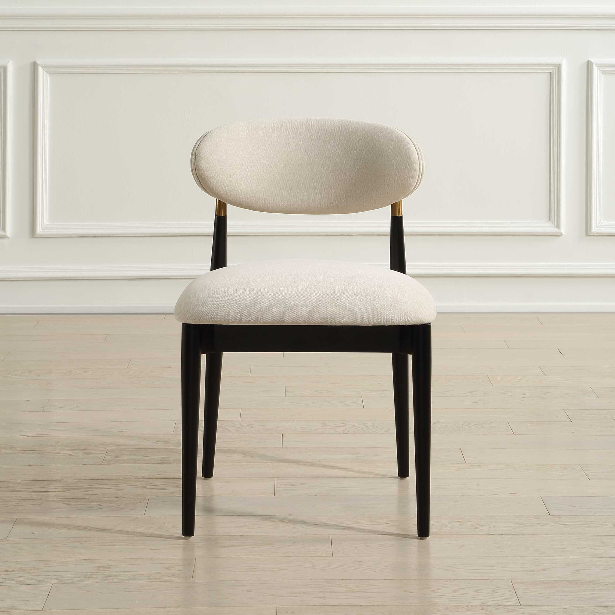 Moxie - Armless Dining Chair (Set of 2) - Black / Off White