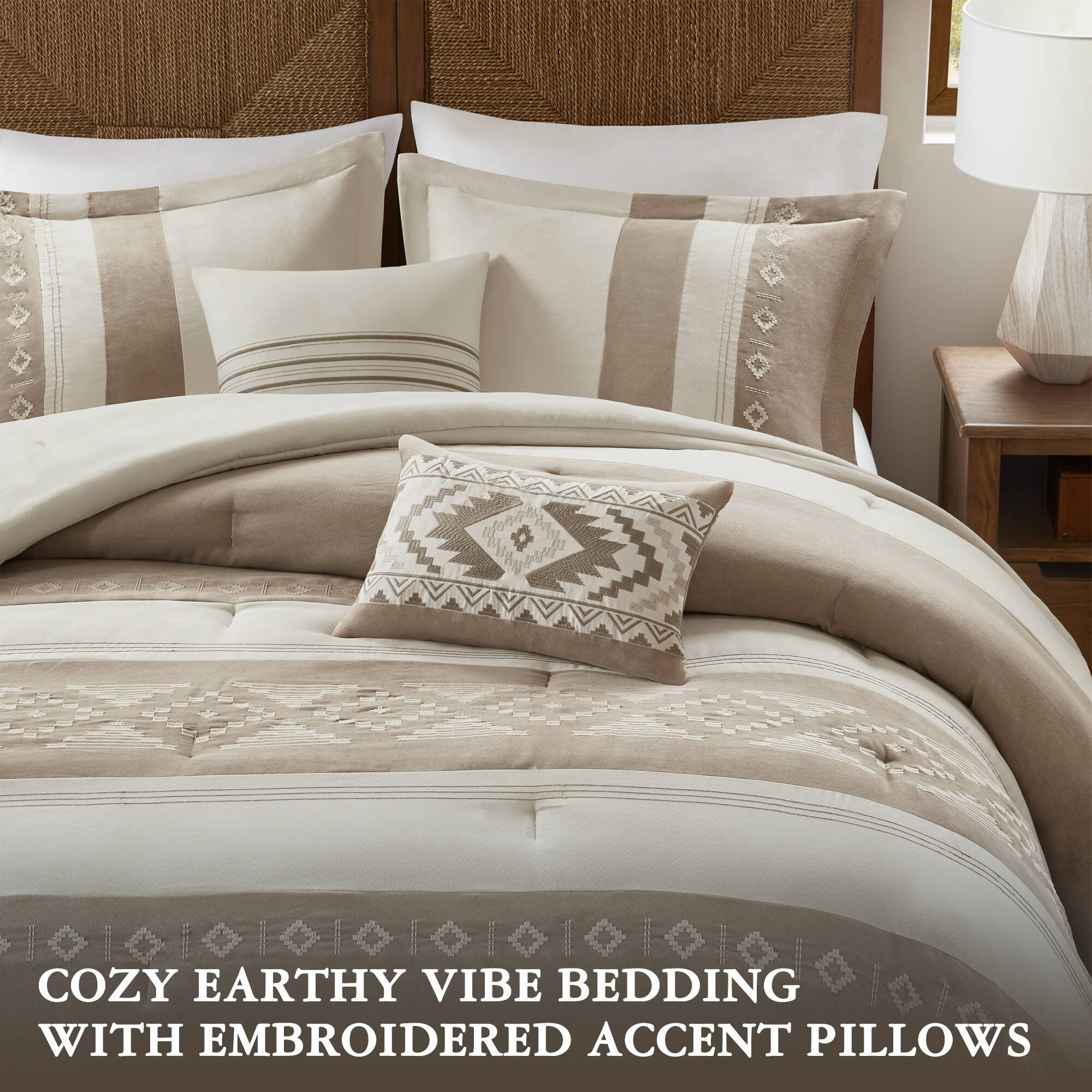 Sutherland - King Comforter 5 Piece Set - Taupe