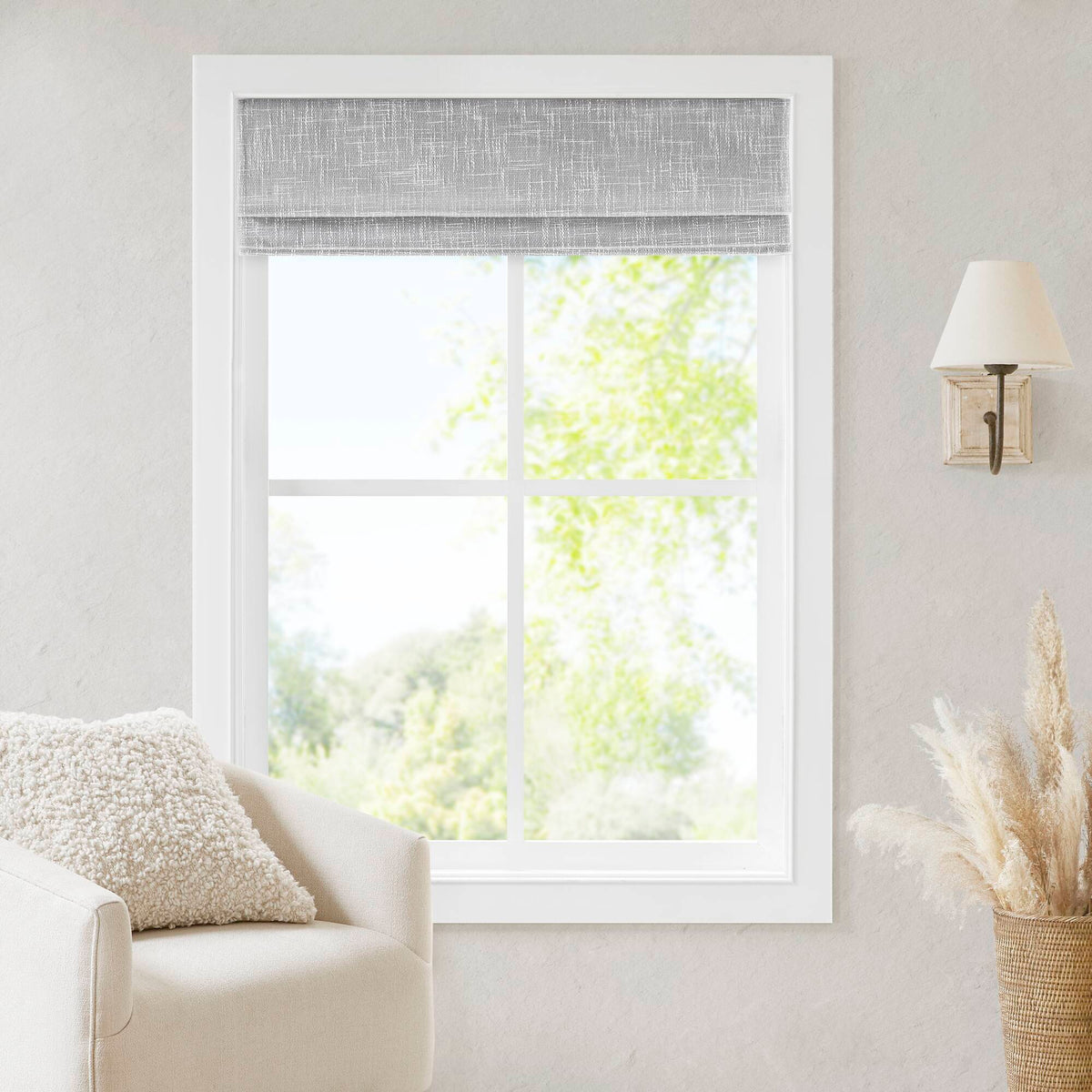 Quincy - 31x64" Total Blackout Cordless Roman Shade - Light Gray