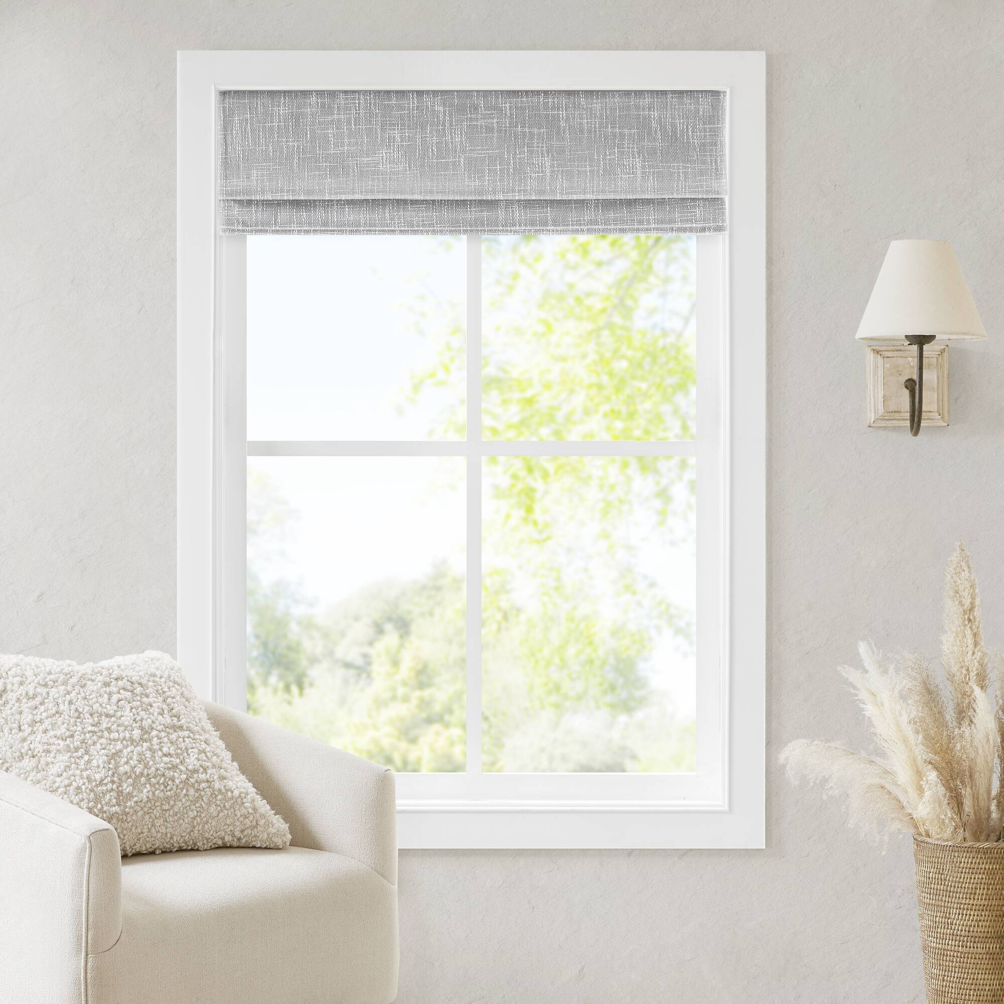 Quincy - 29x64" Total Blackout Cordless Roman Shade - Light Gray
