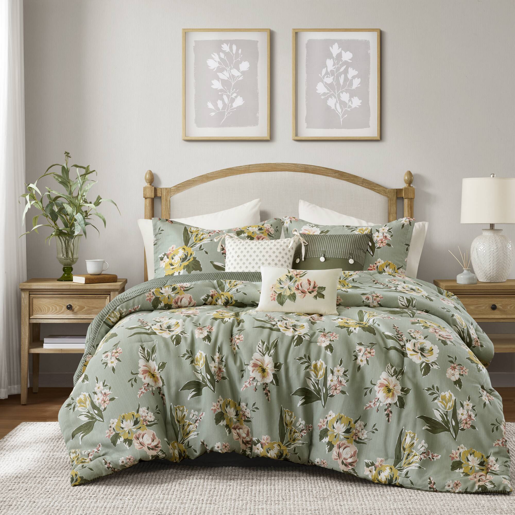 Salara - Queen Comforter Set - Green