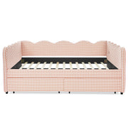 Gingham Daybed & USB Charging Port, Wave Shaped Design
