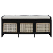 Entryway Shoe Bench With Drawers & Button Tufted Cushion