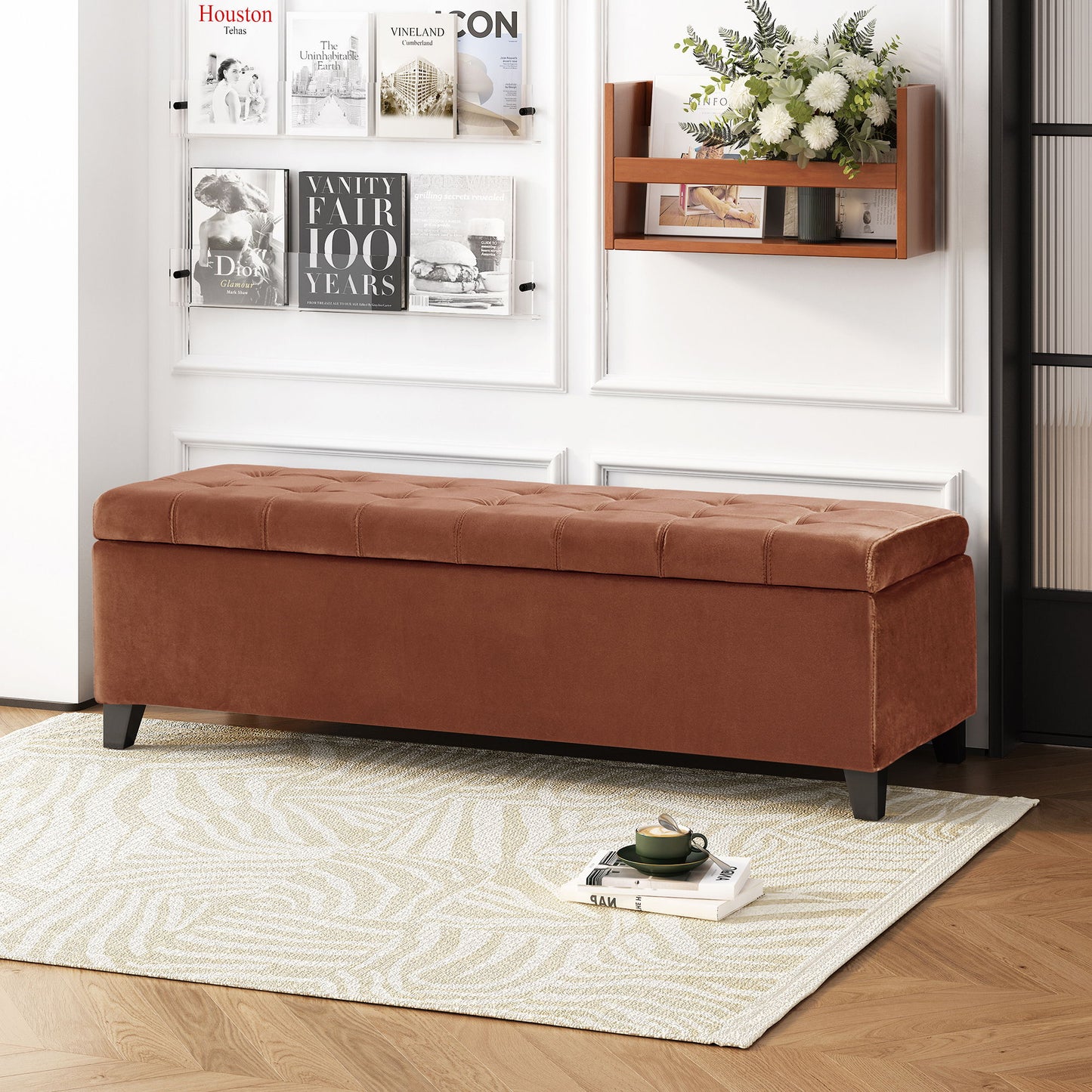 Wendover - Elegant Tufted Storage Bench With Lift-Up Top And Birch Wood Legs