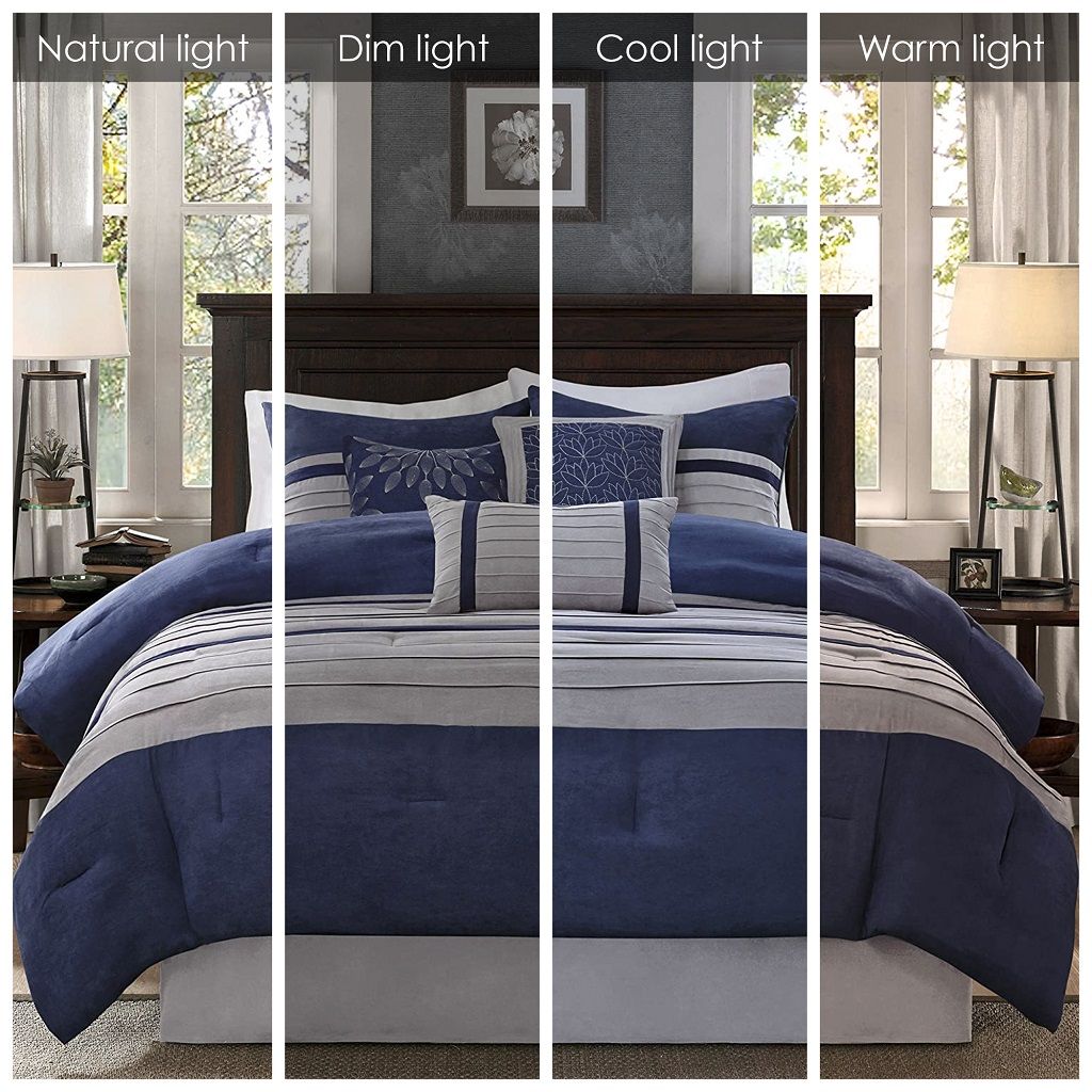 Palmer - Queen Piece Comforter (Set of 7) - Blue