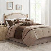 Palisades - California King 7 Piece Comforter Set - Brown
