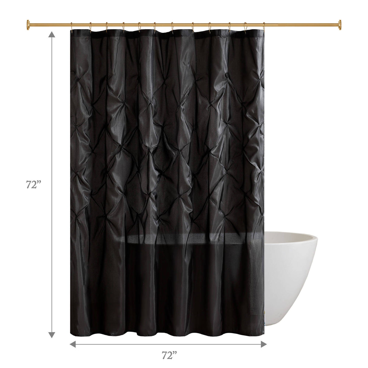 Laurel - Tufted Semi-Sheer Shower Curtain - Black