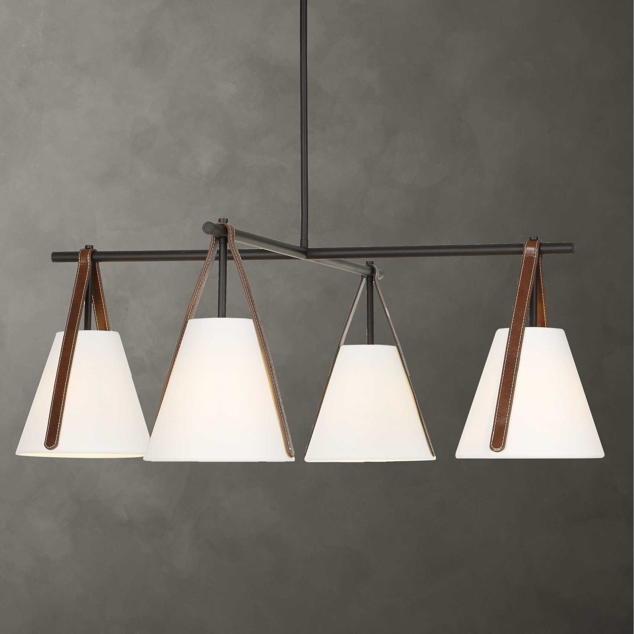 Reins - Accent Straps 4 Light Chandelier - Black
