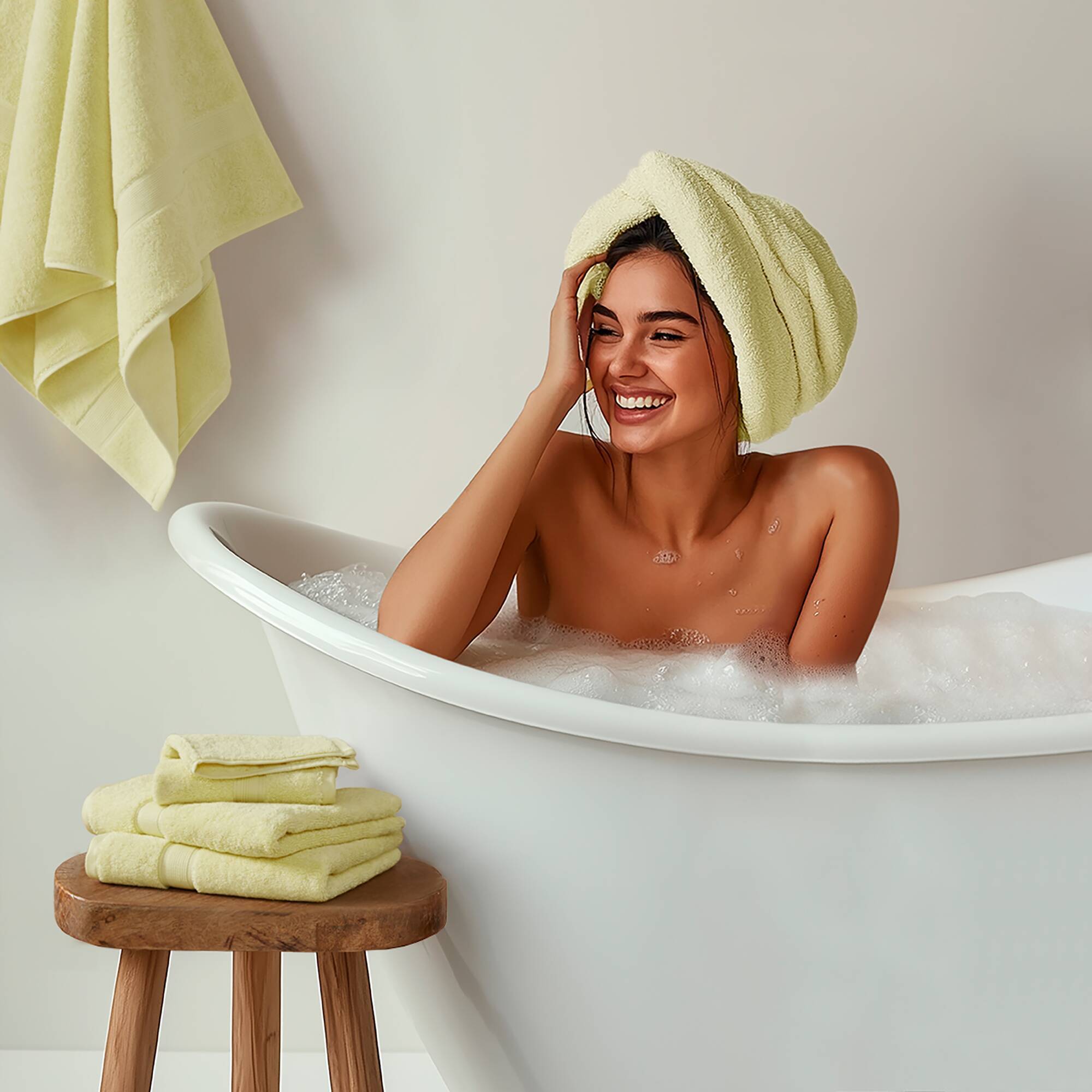 800GSM - 8 Piece Antimicrobial Towel Set - Yellow