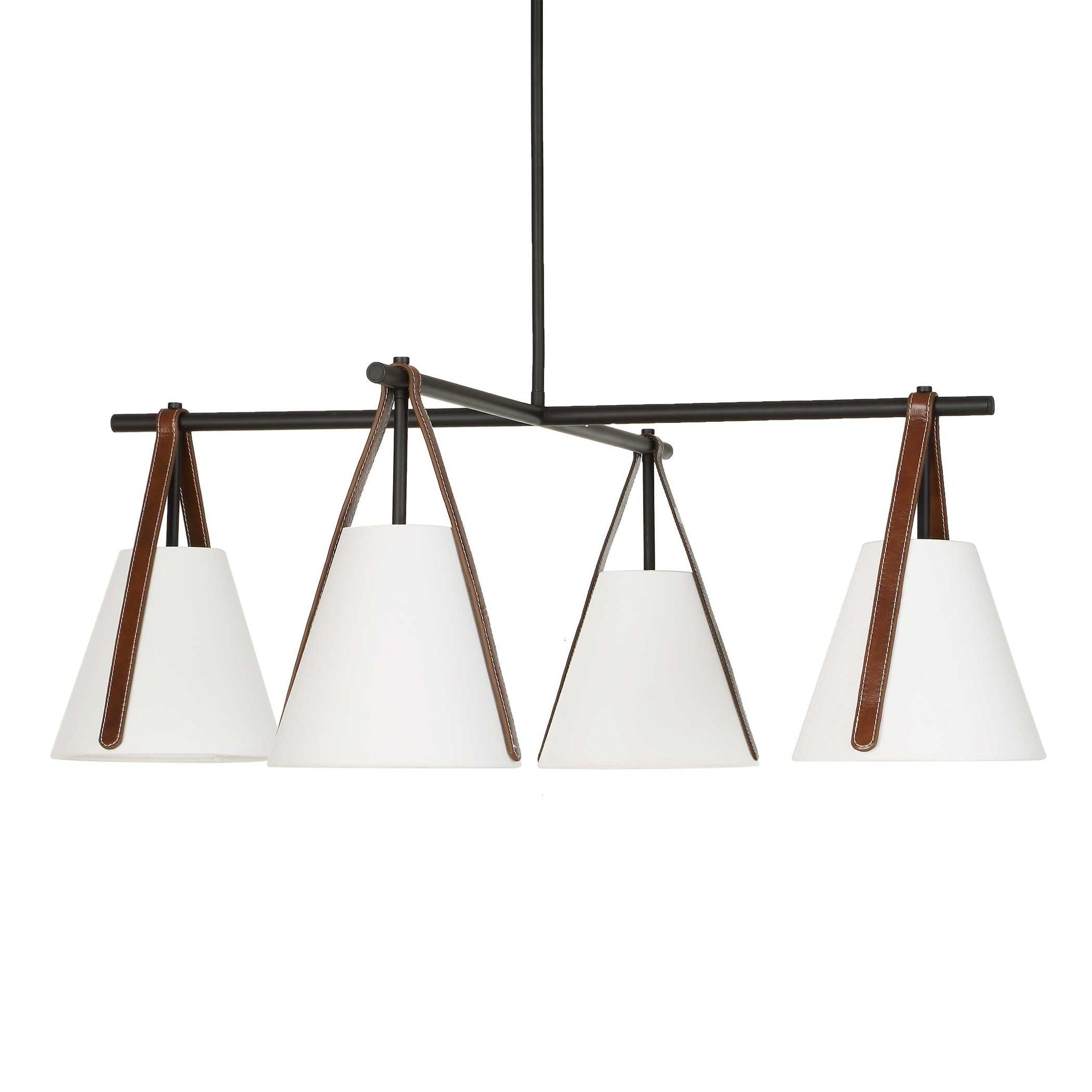 Reins - Accent Straps 4 Light Chandelier - Black
