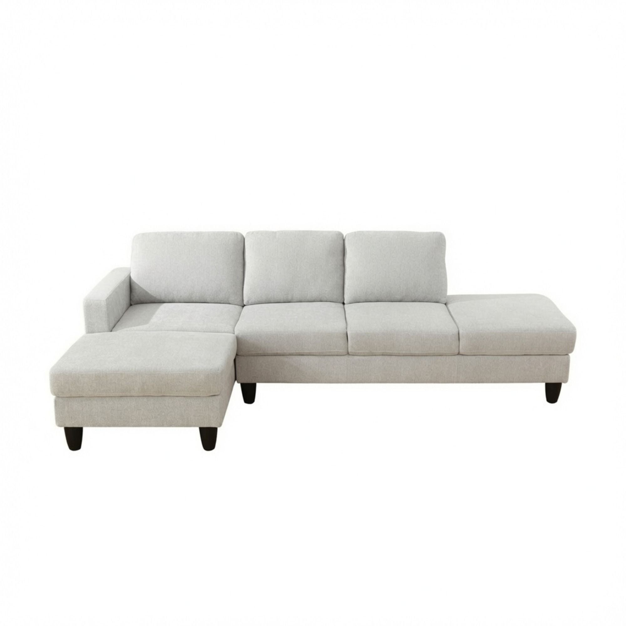 2 Piece L - Shaped Left Chaise Sectional Sofa With Ottoman, Living Room Furniture - White / Gray