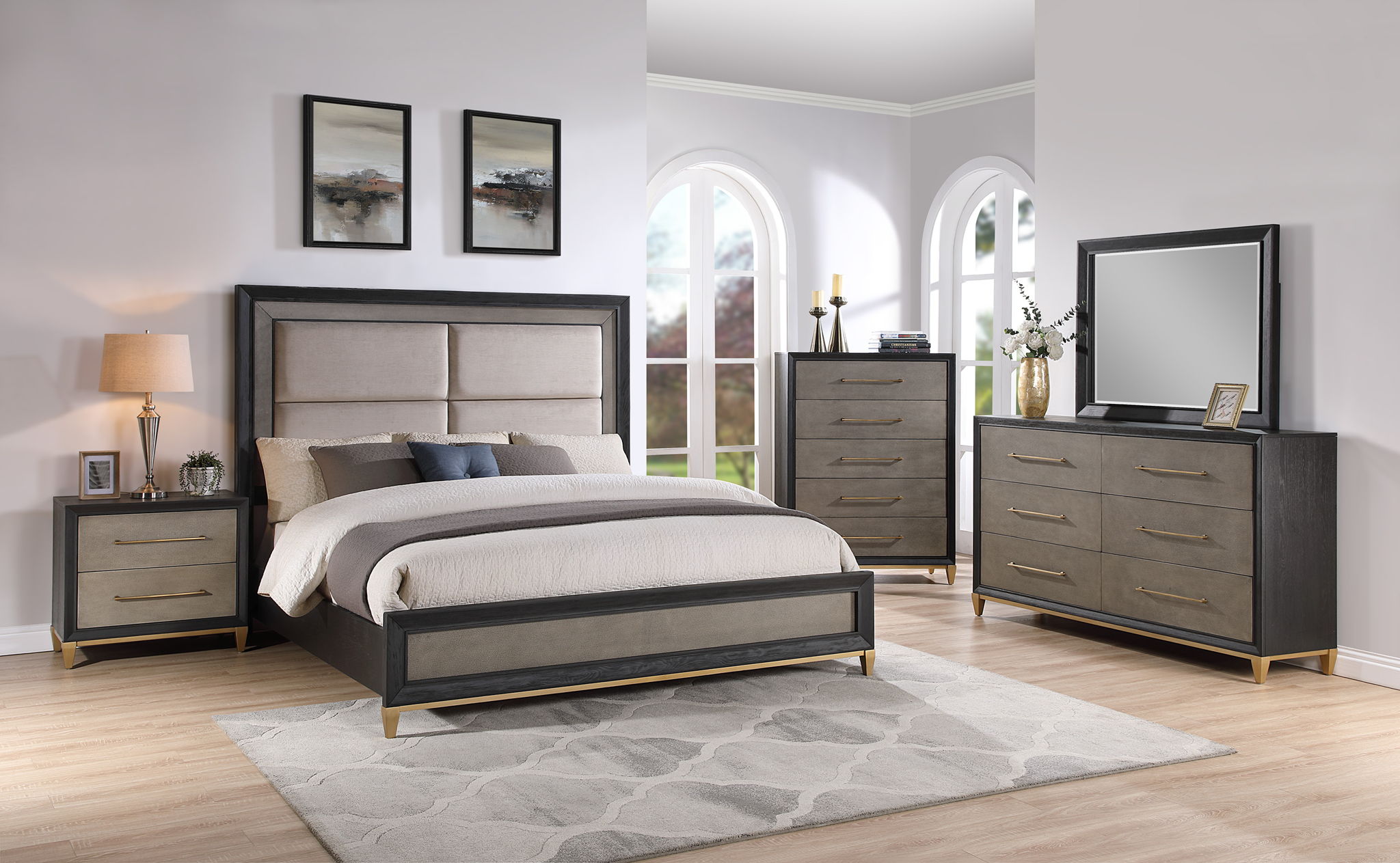 Payson - Nightstand - Black / Gray