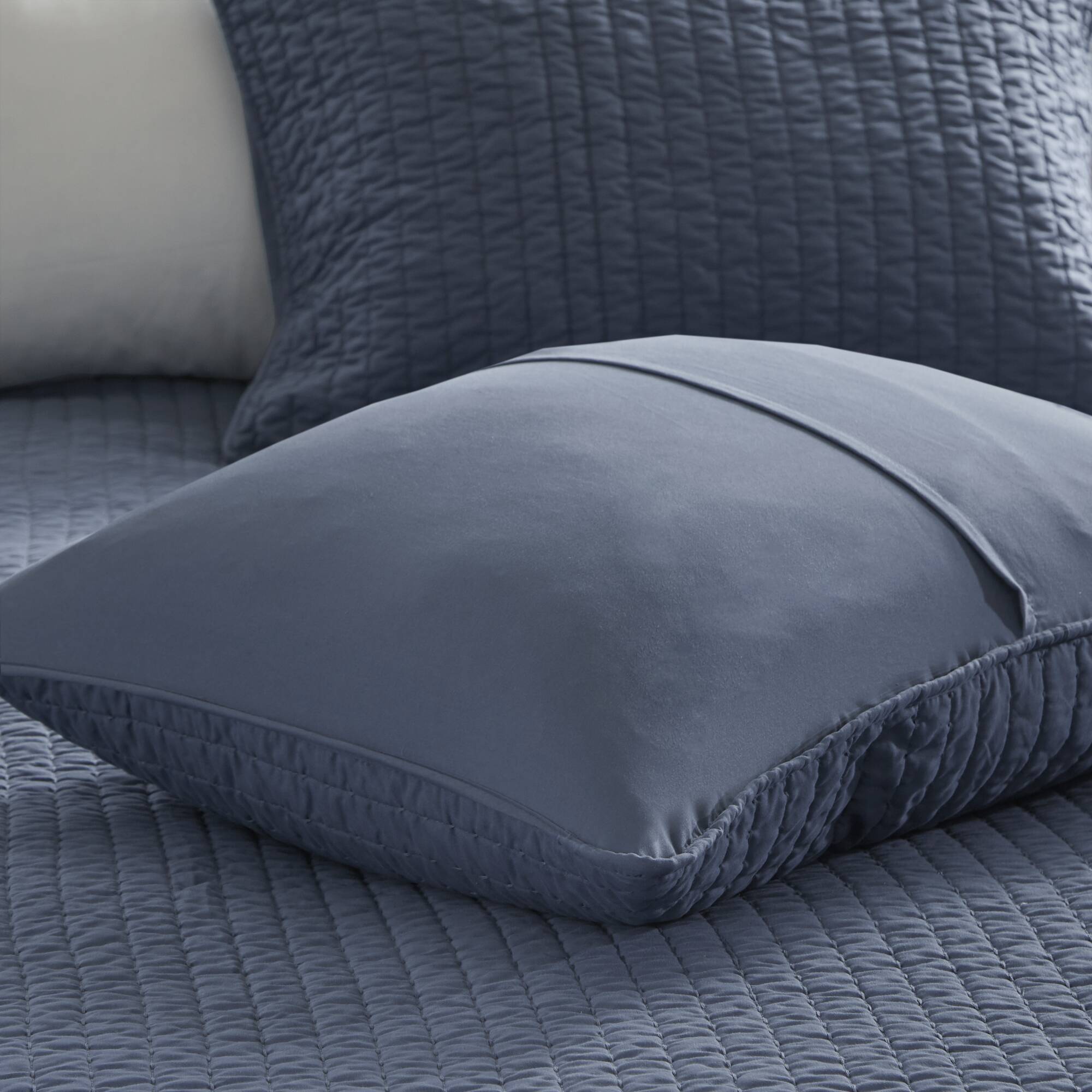 Keaton - King Reversible Coverlet Set - Navy
