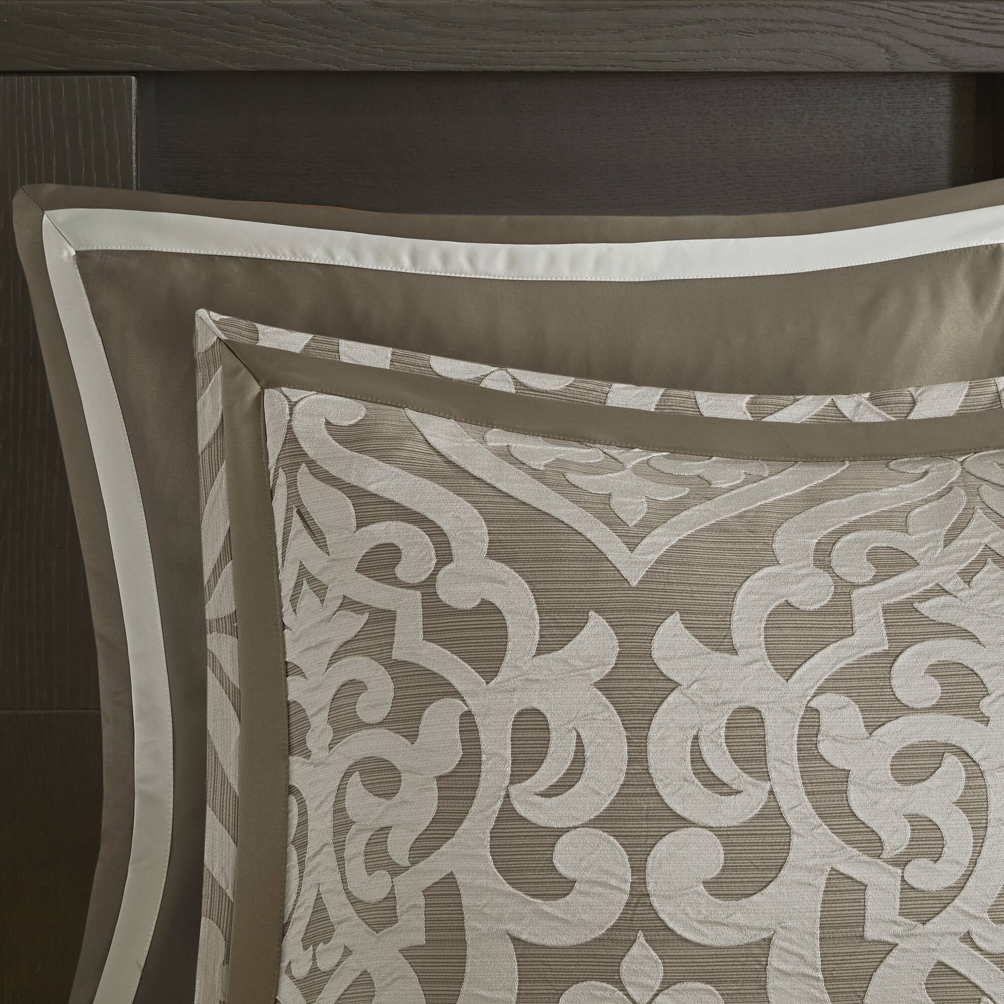 Odette - California King 8 Piece Comforter Set - Tan