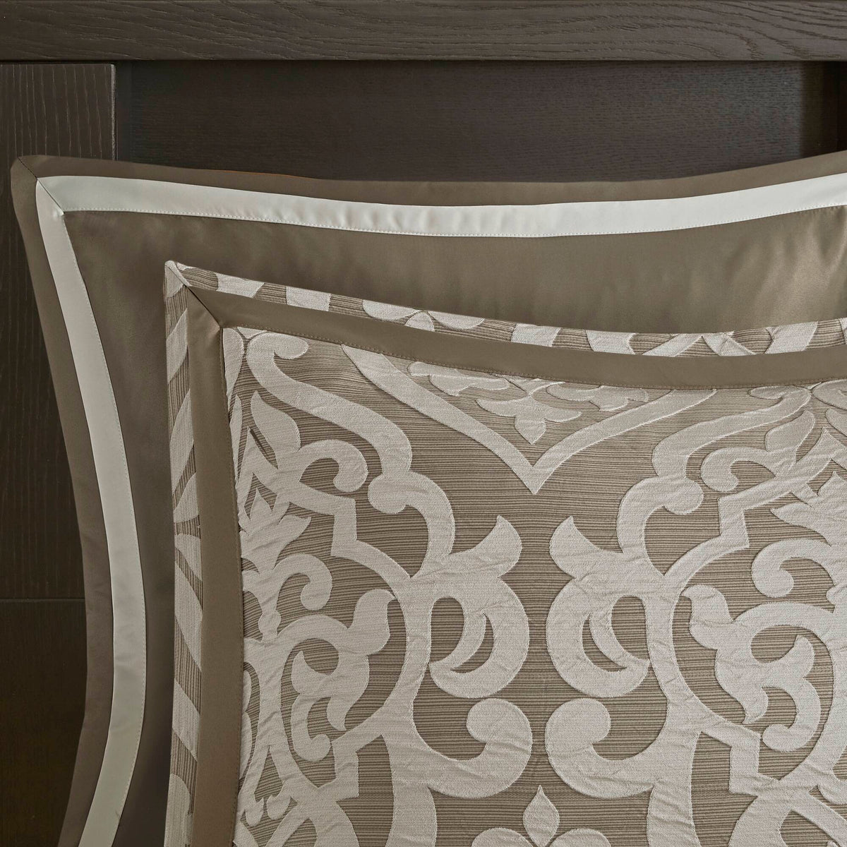 Odette - King 8 Piece Comforter Set - Tan