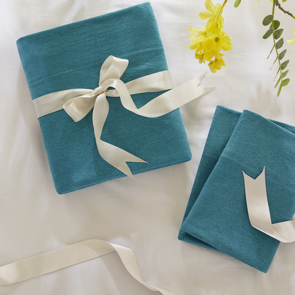 Cotton Blend Jersey Knit - All Season Sheet Set - Teal
