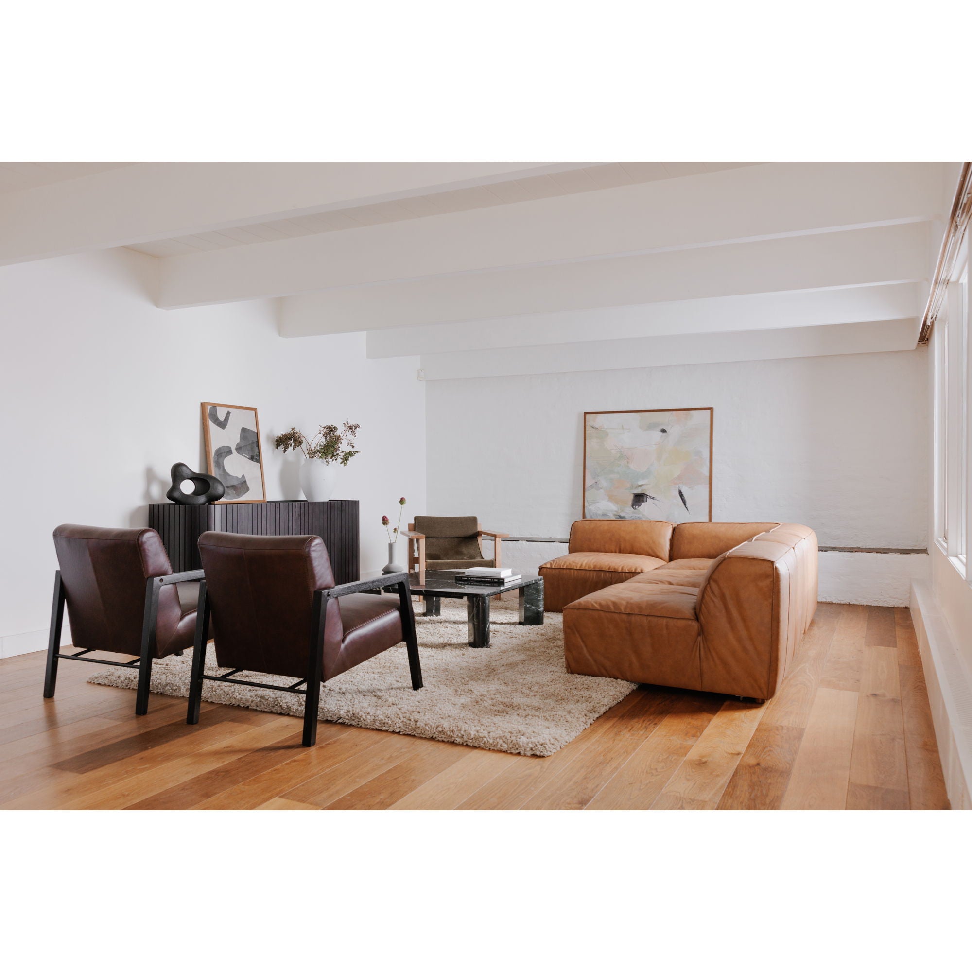 Form - Leather Corner Chair - Sonoran Tan