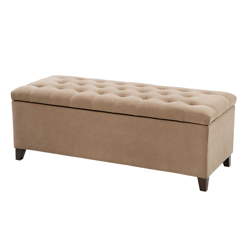 Shandra - Tufted Top Storage Bench - Sand