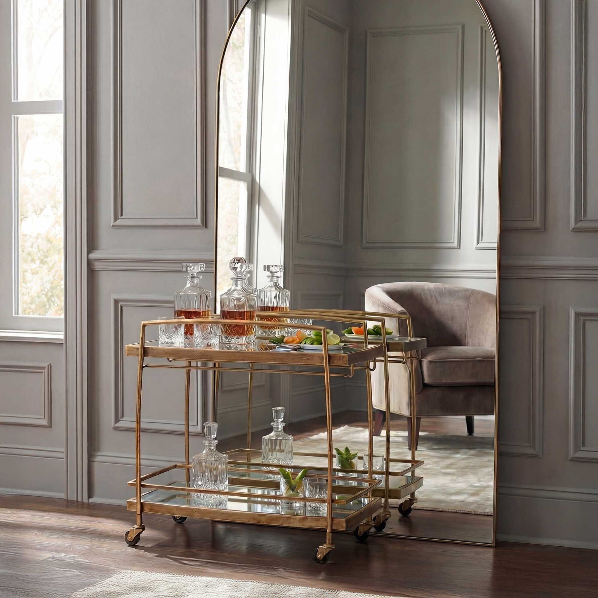 Scarritt - Bar Cart - Antique Brass