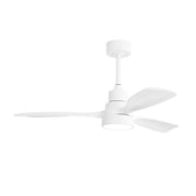 48" Ceiling Fan With Dimmable 3Cct LED Light, DC Motor, Reversible - White