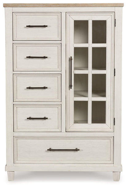 Shaybrock - Door Chest - Antique White / Brown