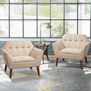 Newport - Wide Mid-Century Modern Lounge Chair (Set of 2) - Beige