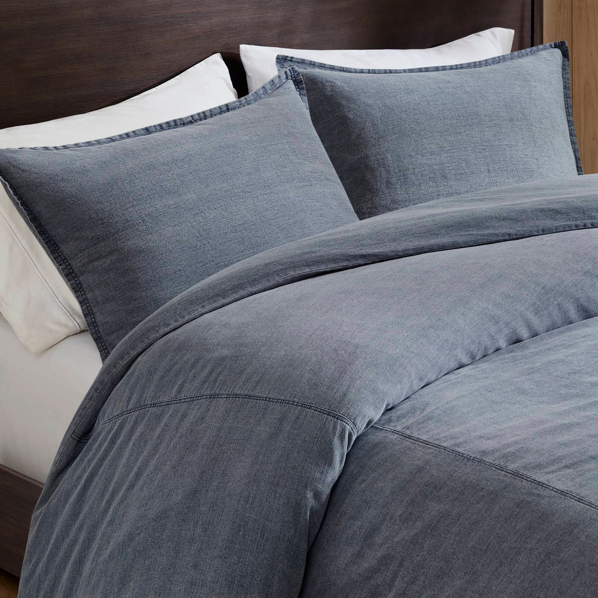 Mckenzie - 3 Piece King/California King Twill Washed Duvet Set - Blue