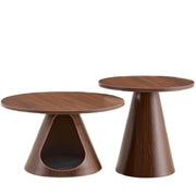 Nesting Coffee Table With Integrated Cat Cave Bed (Set of 2) - Walnut