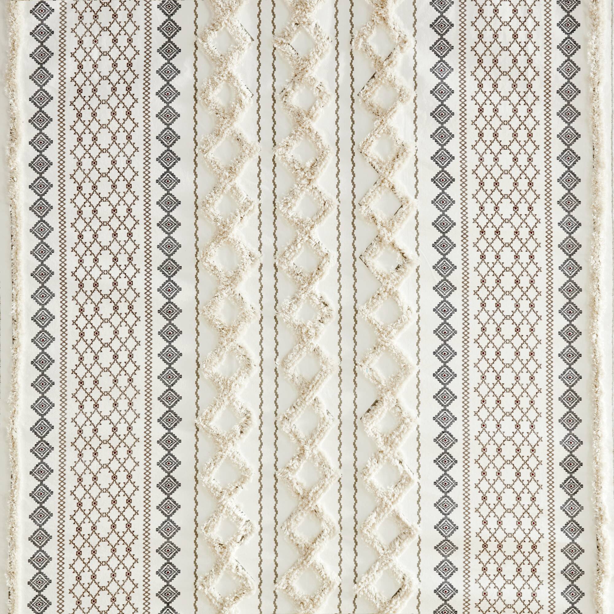 Imani - Printed Shower Curtain With - Ivory
