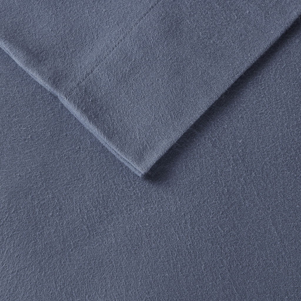 Cozy Flannel - King Sheet Set - Blue Solid