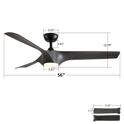 Reversible Quiet Motor Ceiling Fan Light With ABS Blades