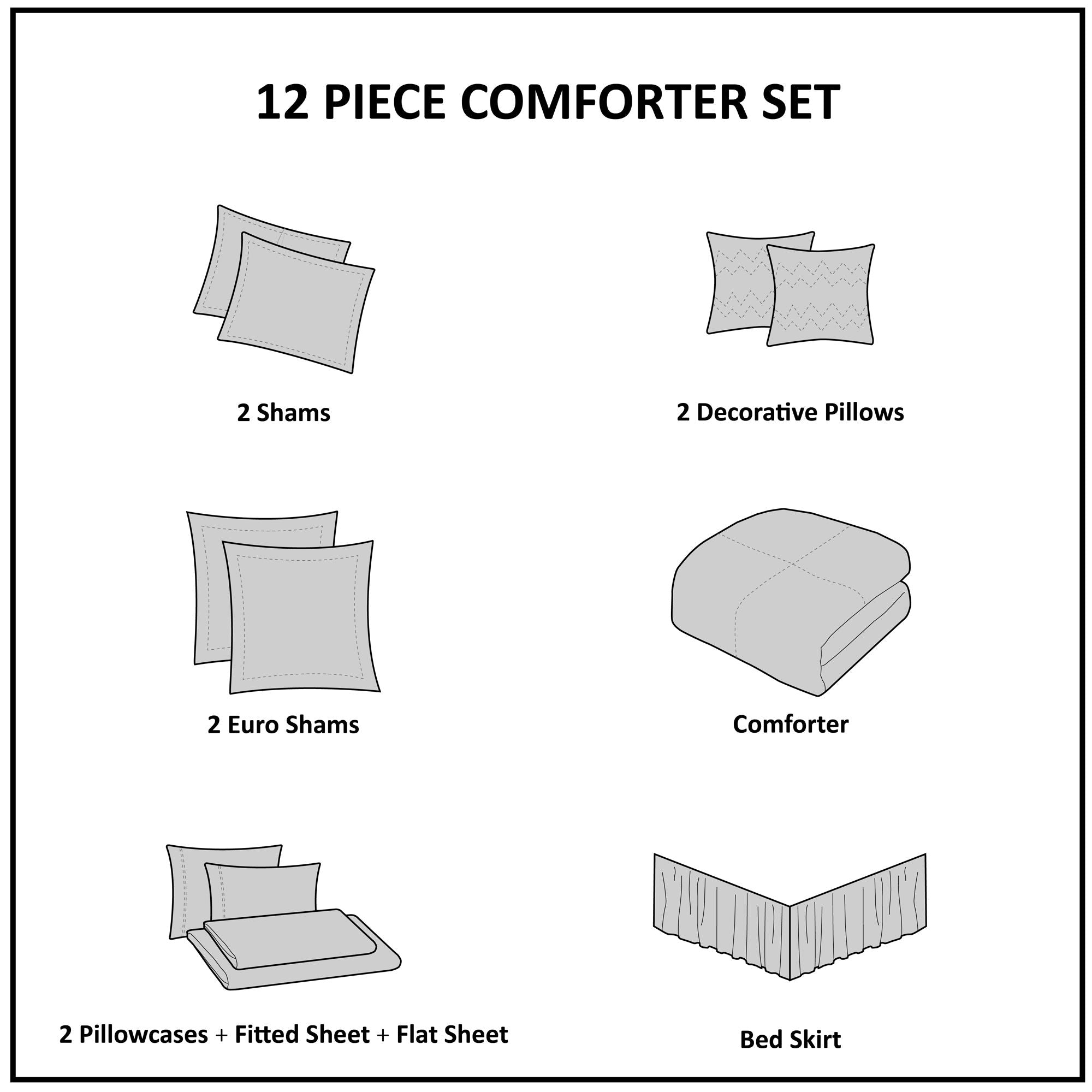 Lavine - King 12 Piece Complete Bed Set - Blue