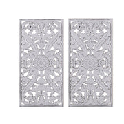 Botanical Panel - Carved Wall Decor (Set of 2) - White