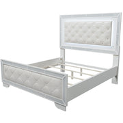 3 Piece Bedroom Set, Bed With LED Lights And 2 Nightstands