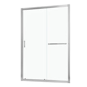 Single Sliding Bypass Shower Enclosure, Tempered Glass - Chrome